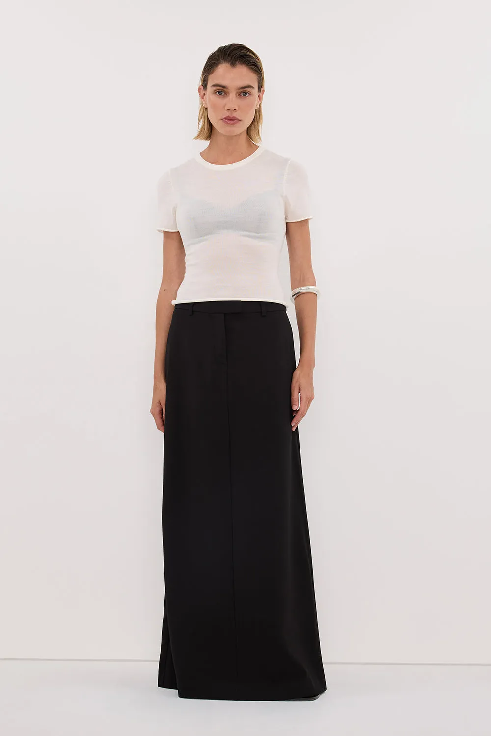PARKER BLACK TAILORED MAXI SKIRT sold by Dissh
