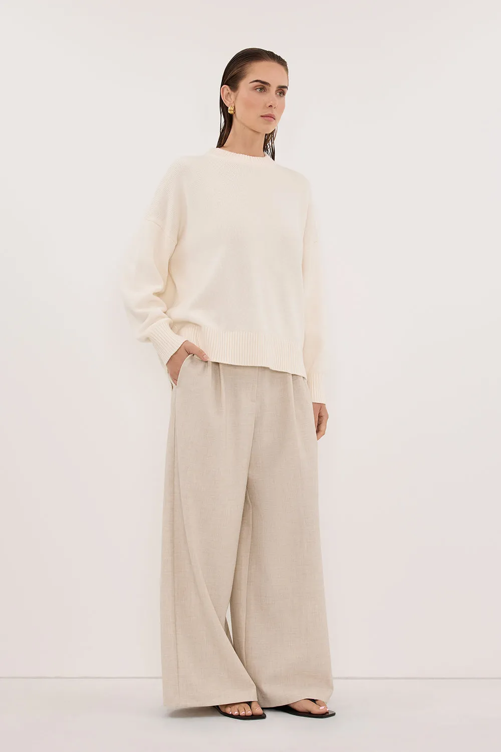 MILA CREAM CREW NECK KNIT JUMPER sold by Dissh product image thumbnail 3