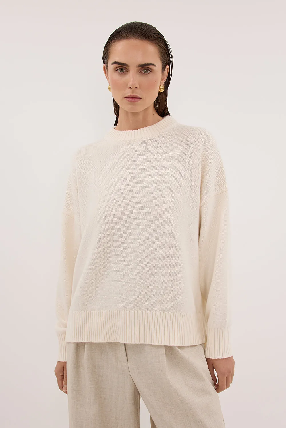 MILA CREAM CREW NECK KNIT JUMPER sold by Dissh product image thumbnail 2