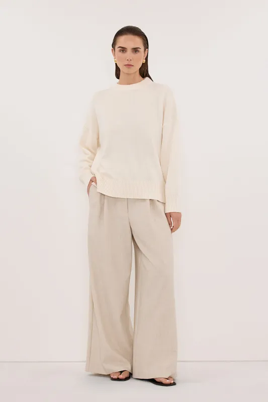 MILA CREAM CREW NECK KNIT JUMPER made by Dissh