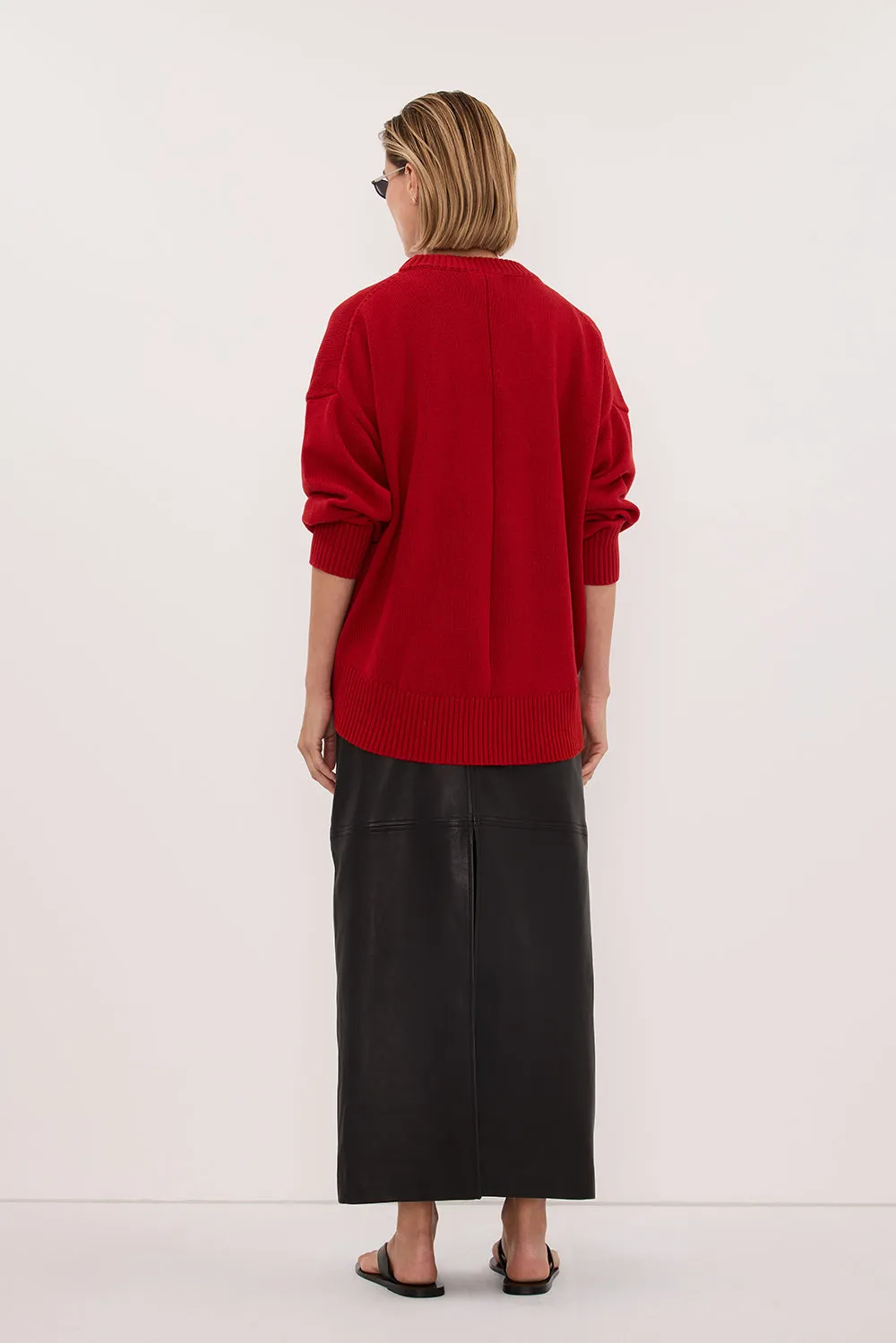 MILA BURNT RED CREW NECK KNIT JUMPER sold by Dissh product image thumbnail 5