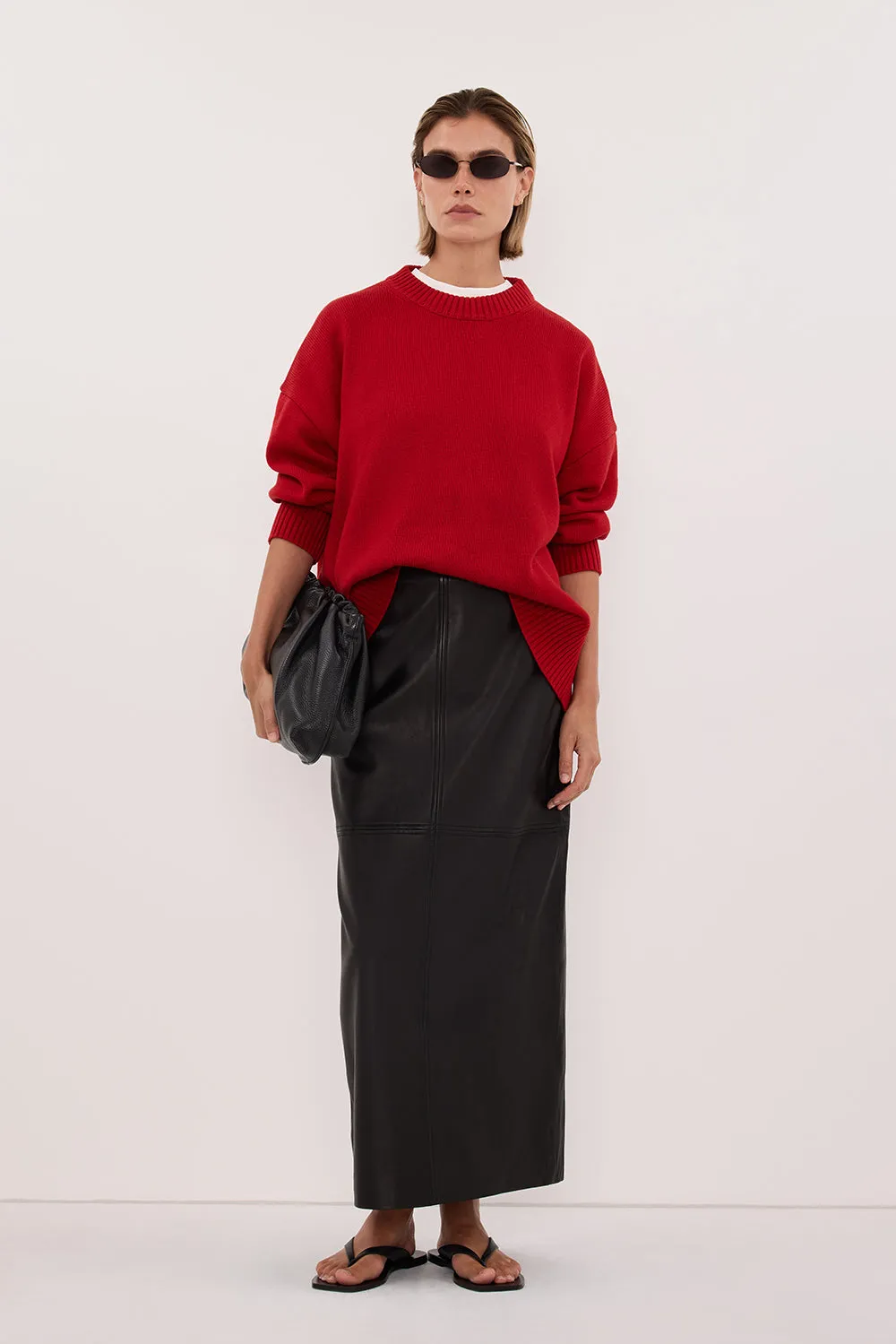 MILA BURNT RED CREW NECK KNIT JUMPER sold by Dissh product image thumbnail 2