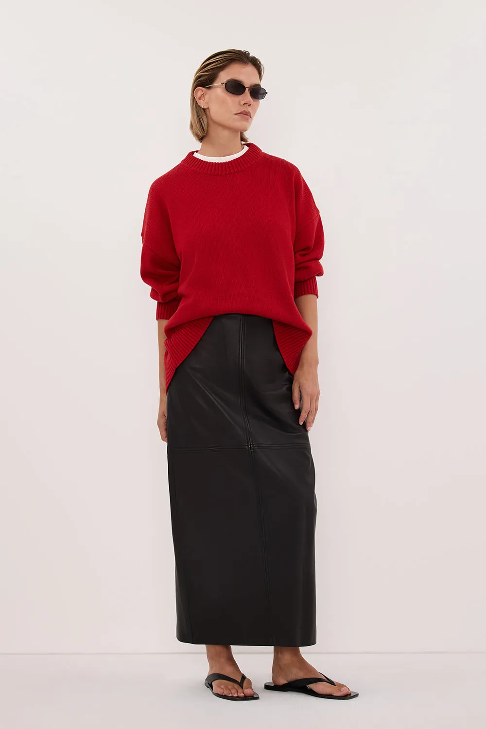 MILA BURNT RED CREW NECK KNIT JUMPER sold by Dissh product image thumbnail 4
