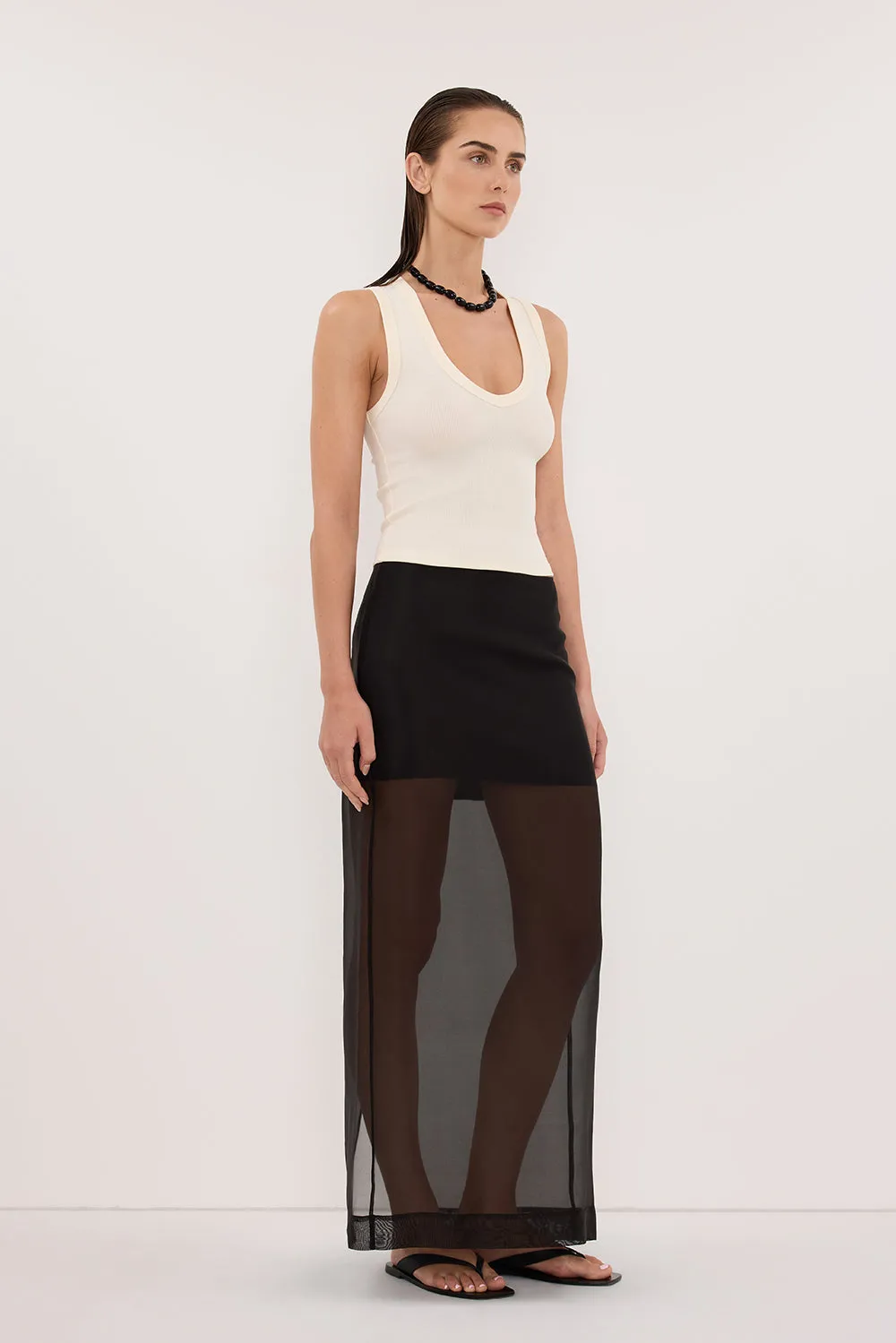 YASMIN STRAW SLEEVELESS KNIT TANK TOP sold by Dissh product image thumbnail 3