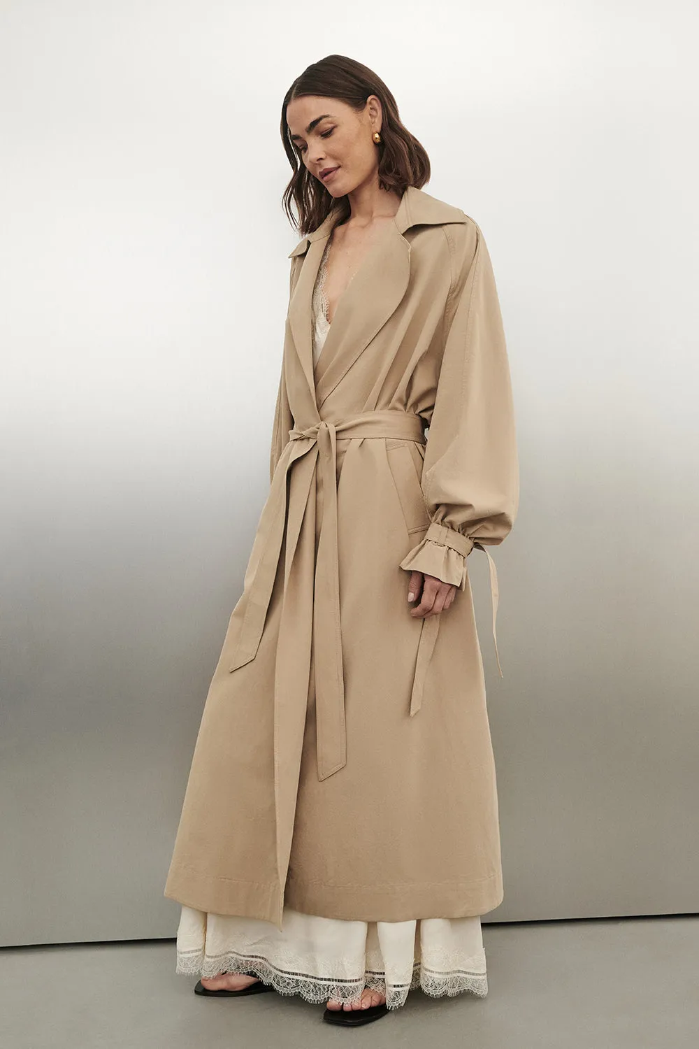 NINA STONE LIGHTWEIGHT TRENCH COAT sold by Dissh