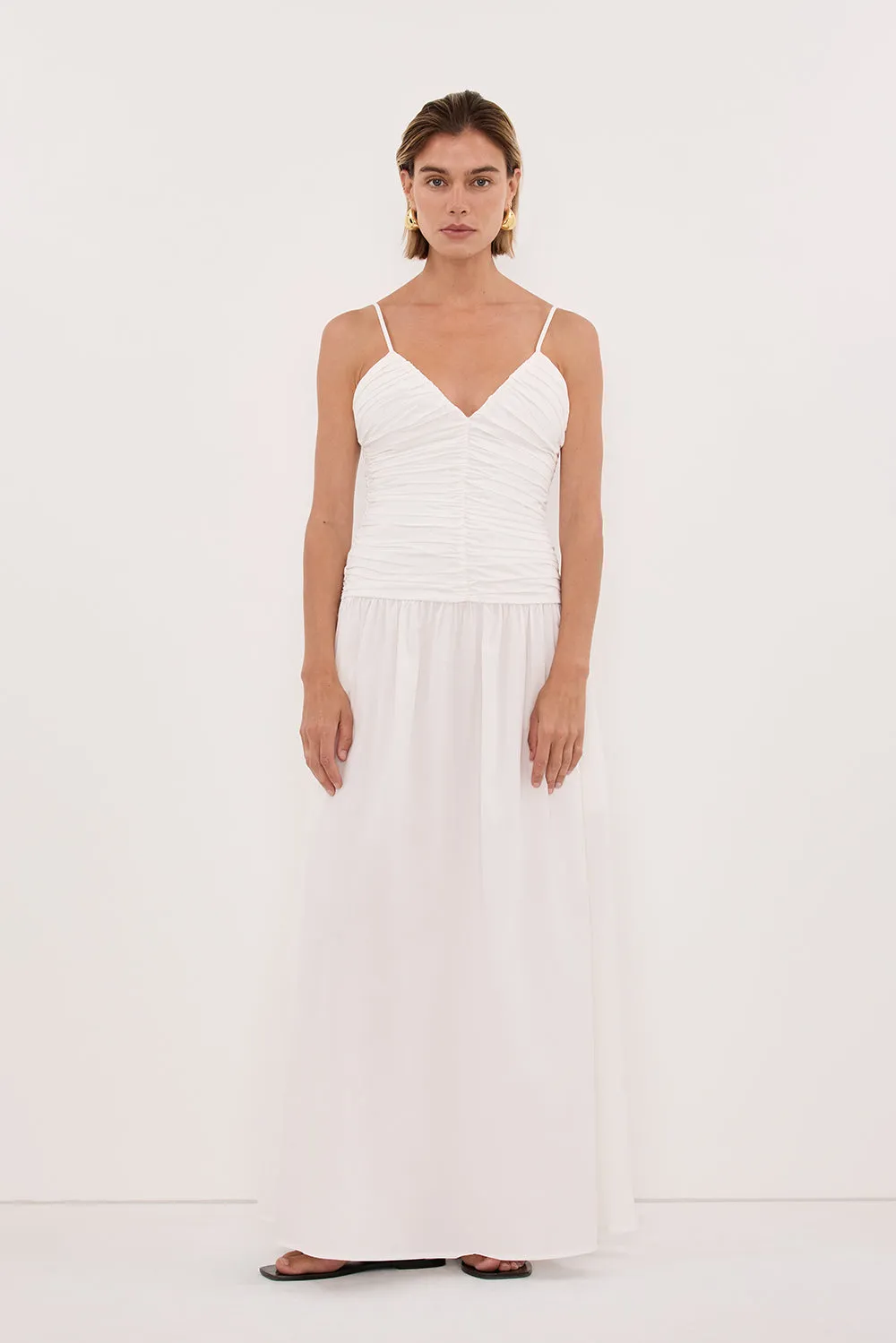 ALEXIA WHITE COTTON MIDI DRESS sold by Dissh product image thumbnail 2