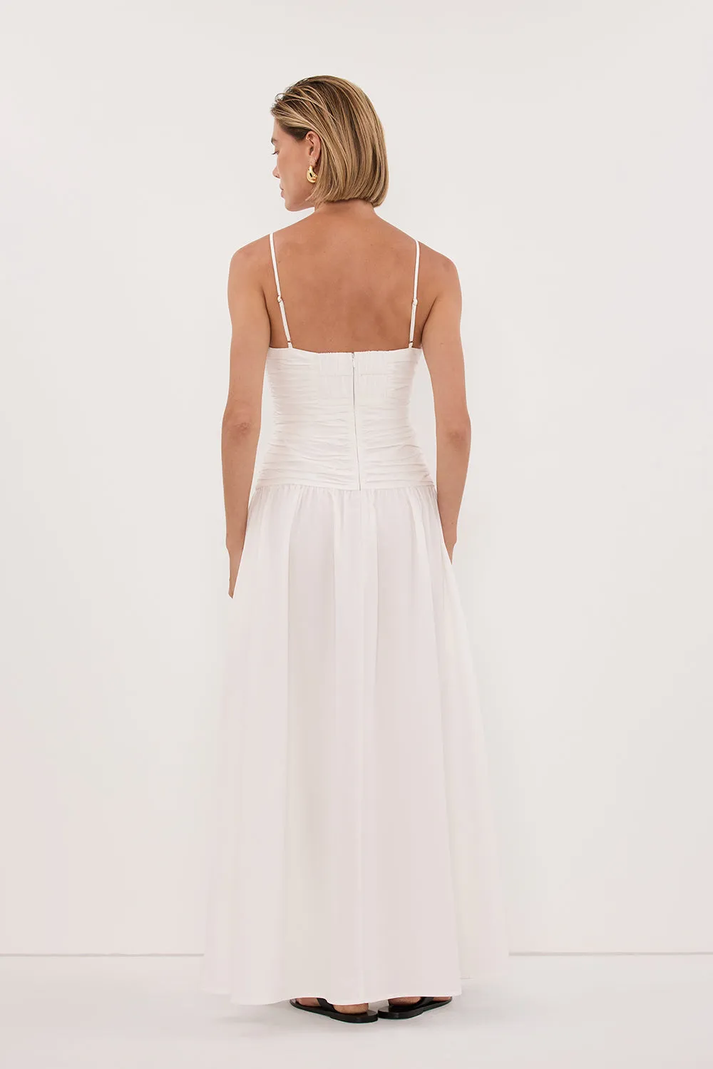 ALEXIA WHITE COTTON MIDI DRESS sold by Dissh product image thumbnail 5