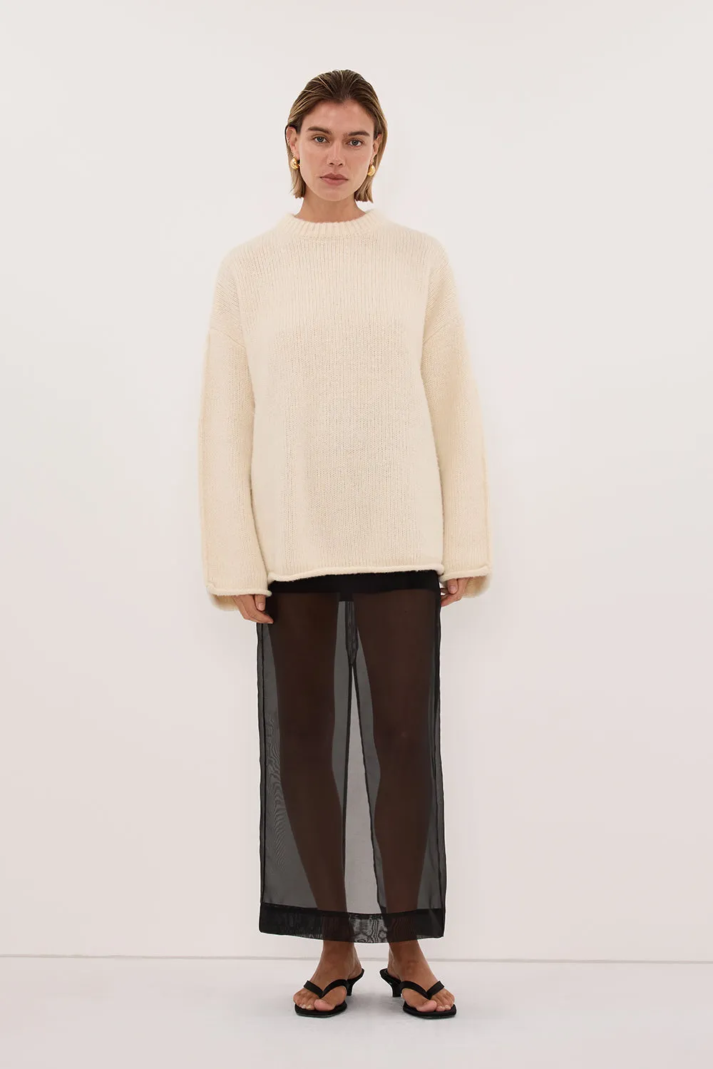 MILLY CREAM CREW NECK KNIT JUMPER sold by Dissh product image thumbnail 2