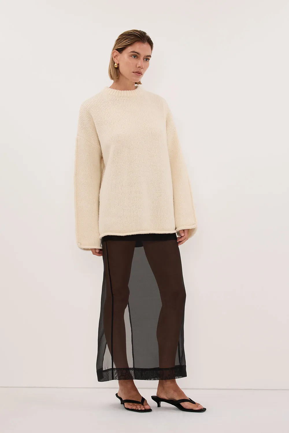 MILLY CREAM CREW NECK KNIT JUMPER sold by Dissh product image thumbnail 4