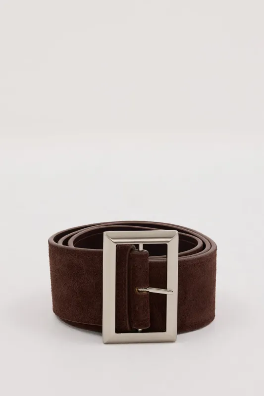 NOAH THE LABEL DARK BROWN SUEDE BELT made by Dissh