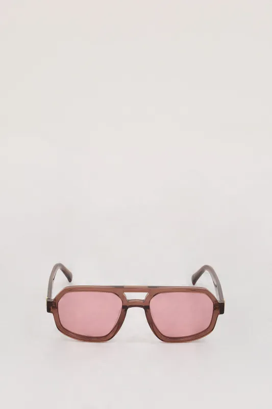 LUV LOU THE BANKS BURGUNDY SUNGLASSES sold by Dissh