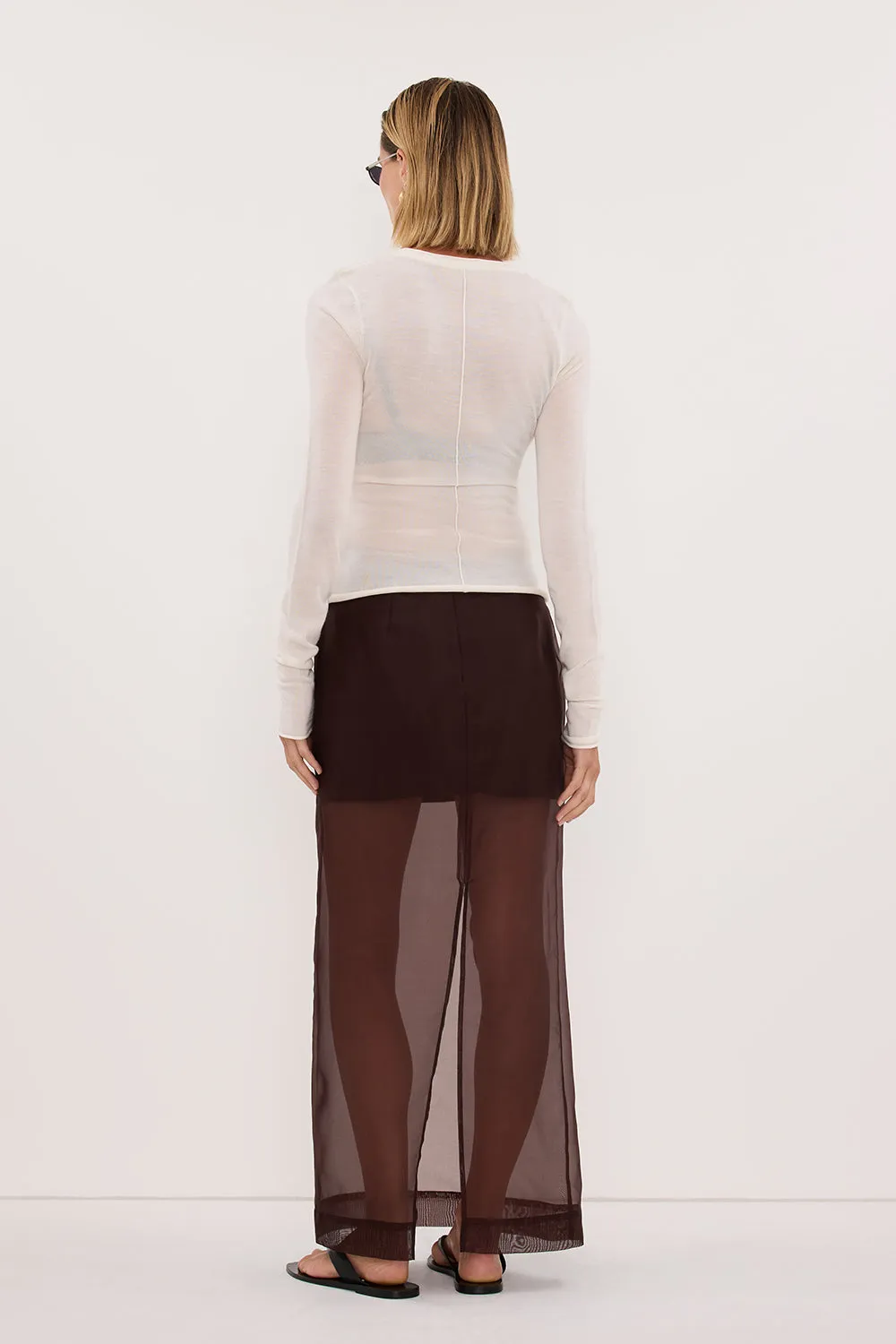 DUKE OFF WHITE LONG SLEEVE MERINO KNIT TOP sold by Dissh product image thumbnail 4