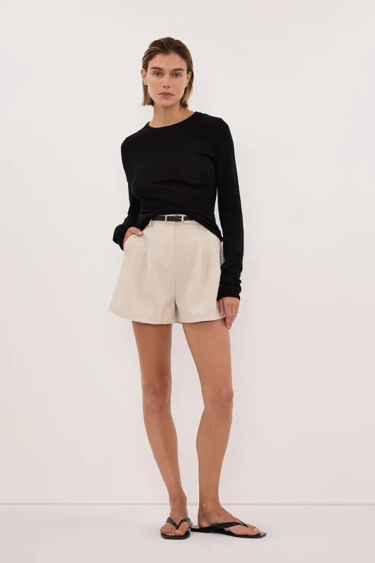 DUKE BLACK LONG SLEEVE MERINO KNIT TOP made by Dissh