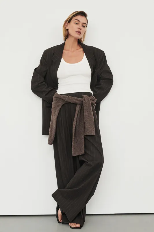 SIAN PEAT CHOC TAILORED WIDE PANT made by Dissh