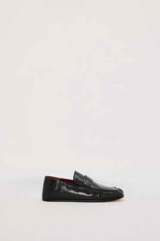 ALIAS MAE KRUZ BLACK OILY LEATHER LOAFER made by Alias Mae