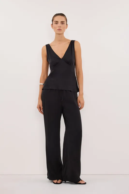 PIPPA BLACK SILK PANT made by Dissh