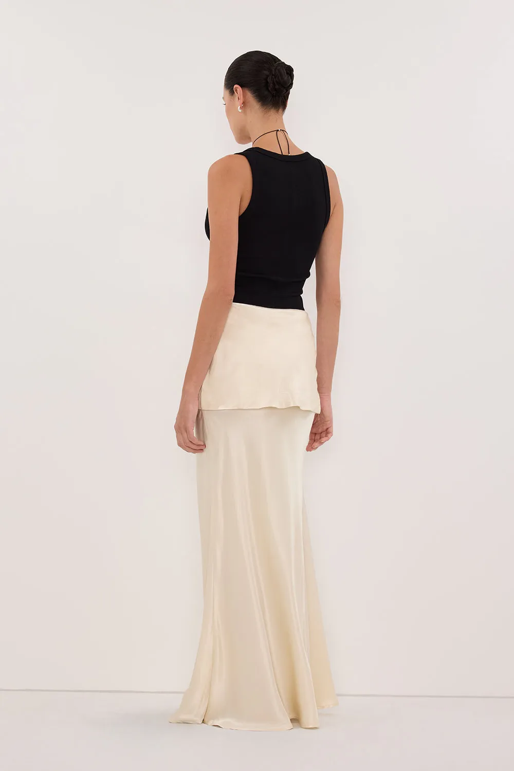 JELENA CREAM SATIN OVERLAY MAXI SKIRT sold by Dissh product image thumbnail 5