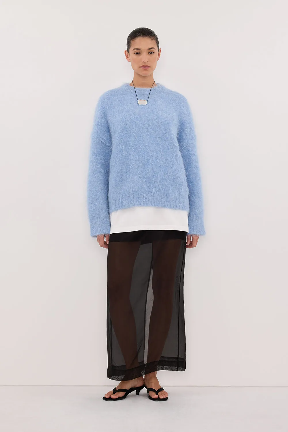 SALMA DUSTY BLUE CREW NECK KNIT JUMPER sold by Dissh product image thumbnail 2