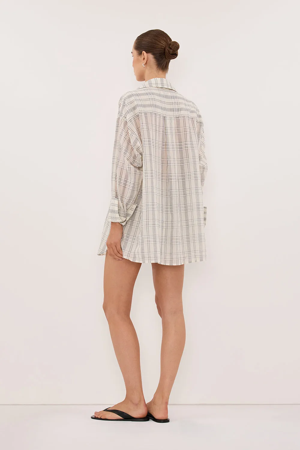 PETRA OFF WHITE CHECK SHIRT sold by Dissh product image thumbnail 4