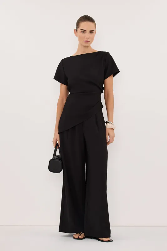PARKER BLACK TAILORED WIDE LEG PANT made by Dissh