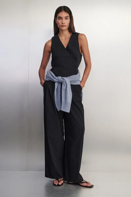 SIAN INK STRIPE TAILORED WIDE PANT made by Dissh