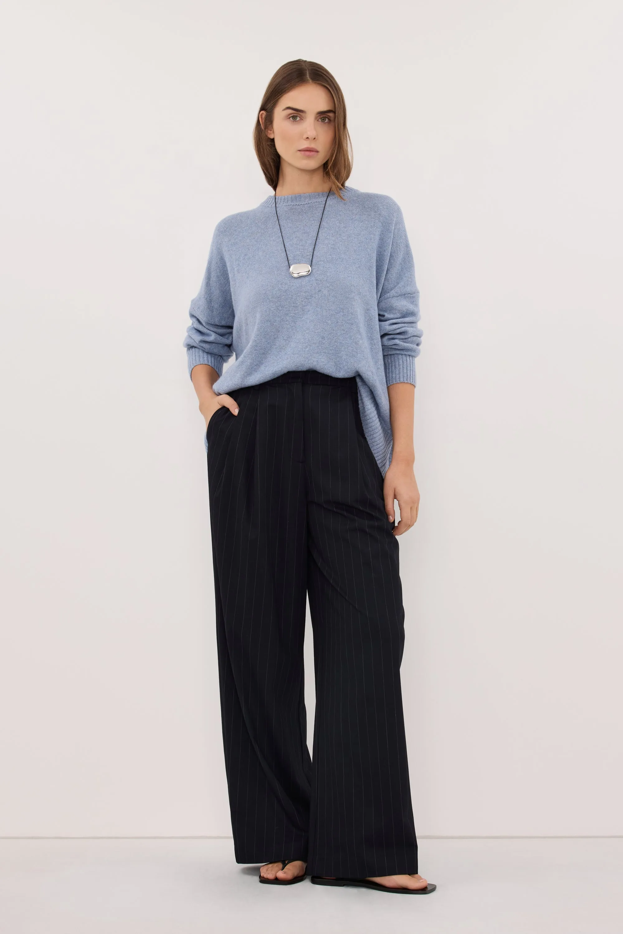 SIAN INK STRIPE TAILORED WIDE PANT sold by Dissh product image thumbnail 2