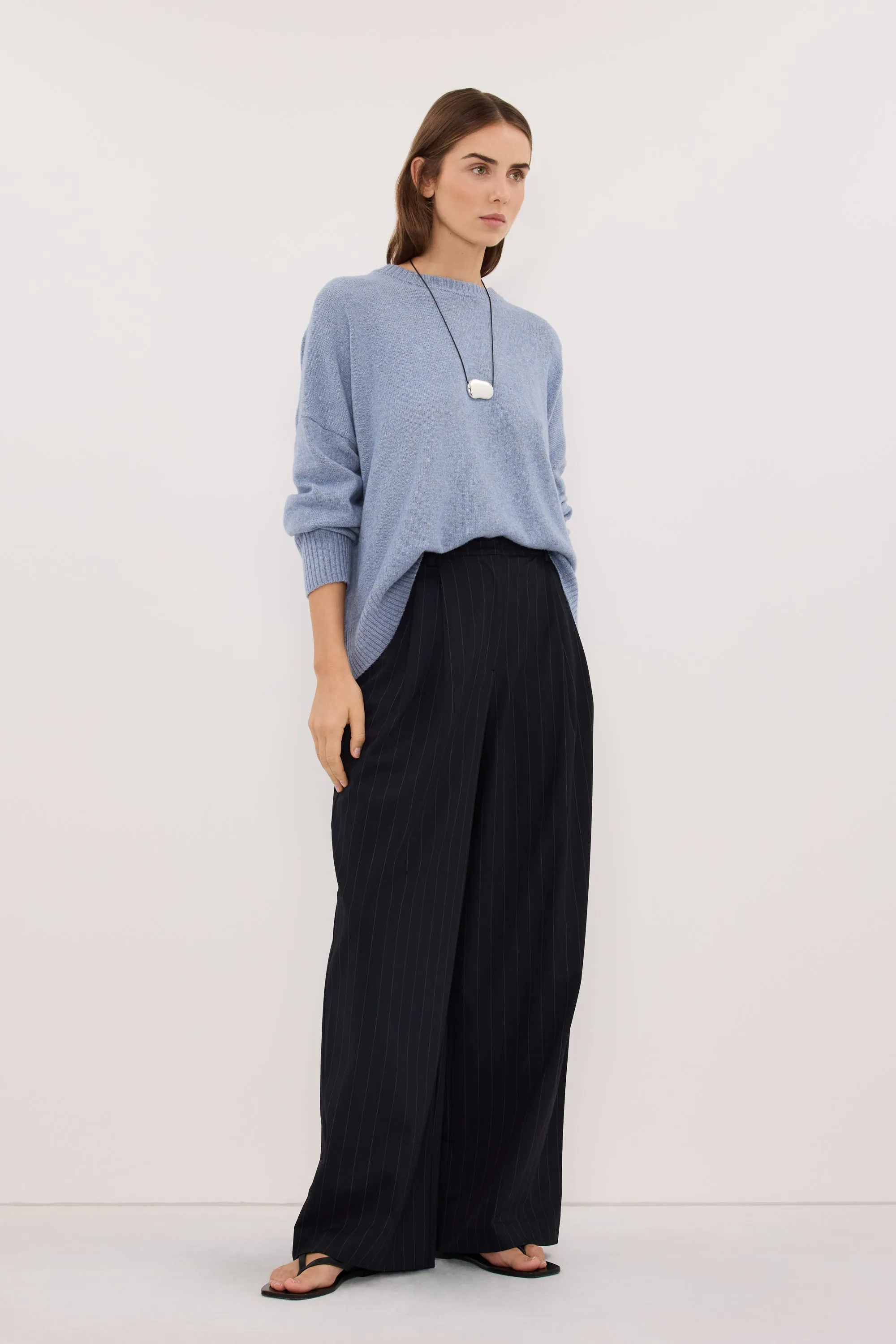 SIAN INK STRIPE TAILORED WIDE PANT sold by Dissh product image thumbnail 4