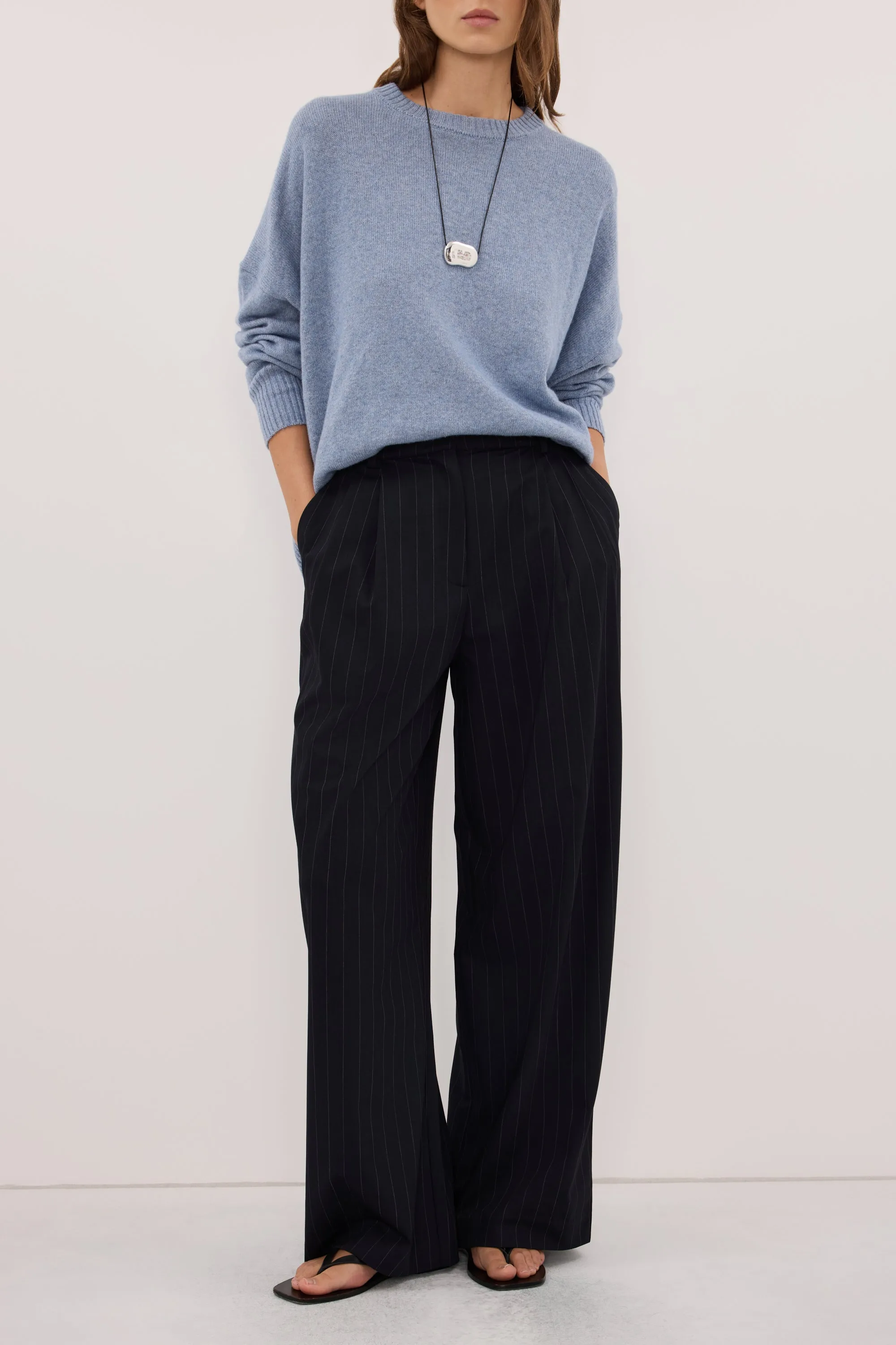 SIAN INK STRIPE TAILORED WIDE PANT sold by Dissh product image thumbnail 3