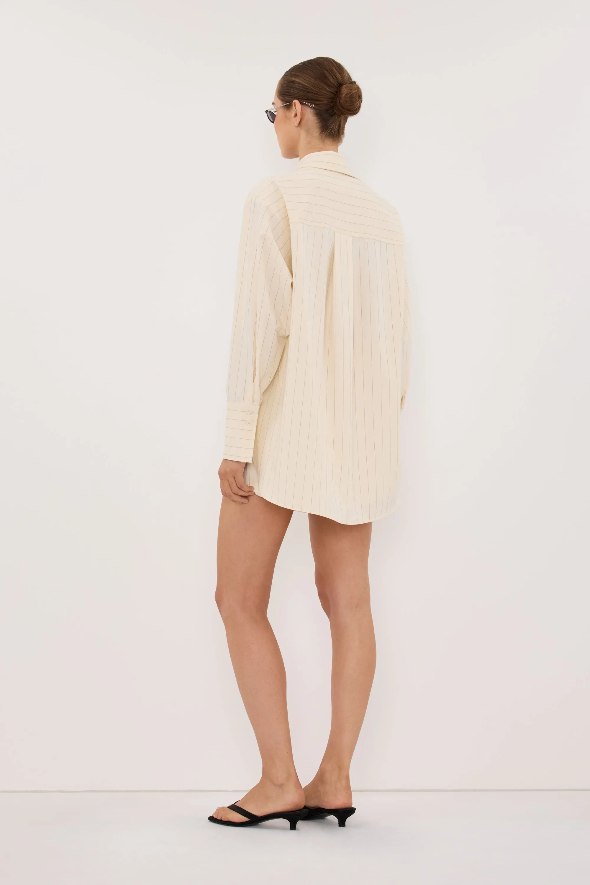 SIAN CREAM PINSTRIPE LONG SLEEVE SHIRT sold by Dissh product image thumbnail 4