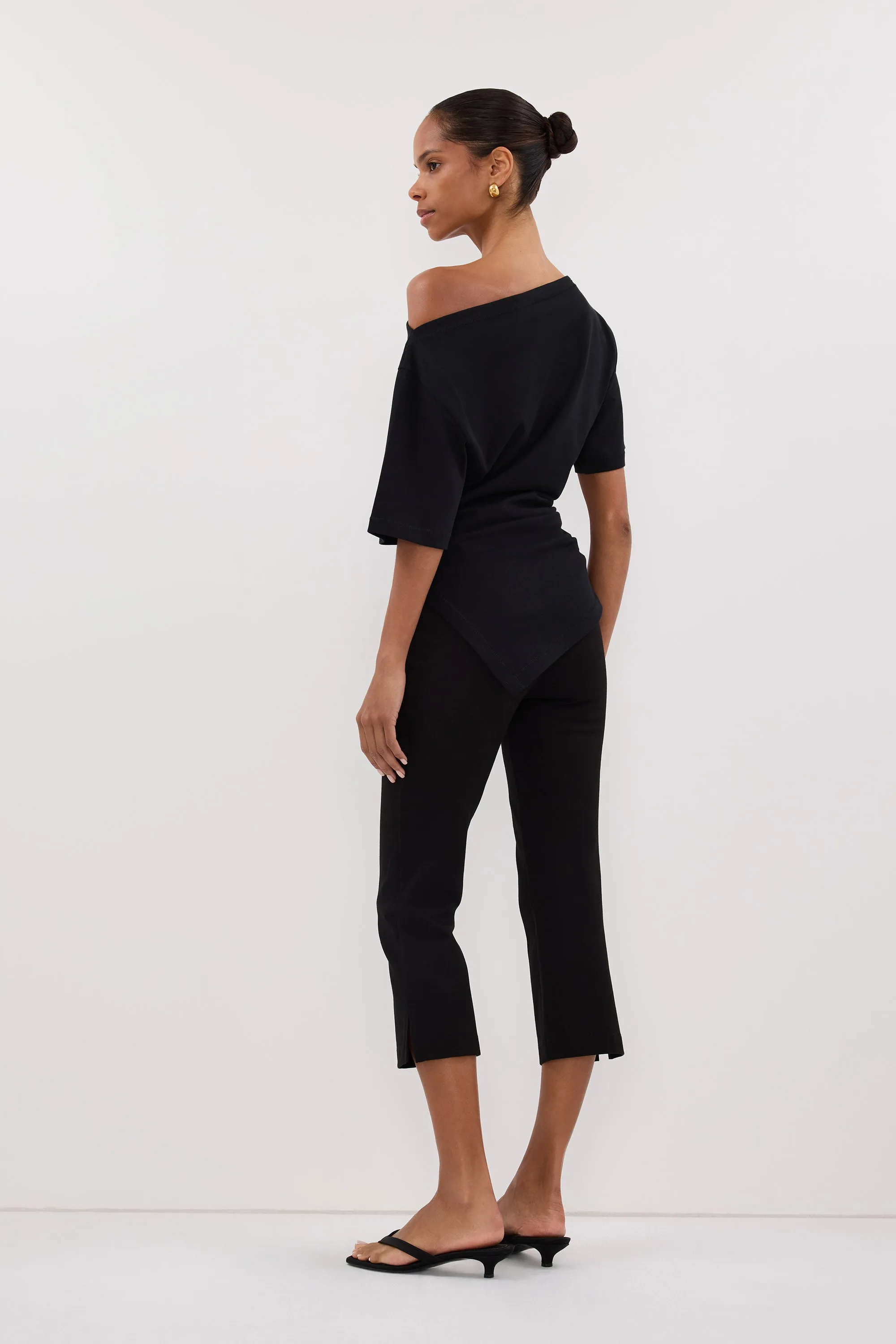 SWANN BLACK ASYM BOAT NECK TEE sold by Dissh product image thumbnail 4