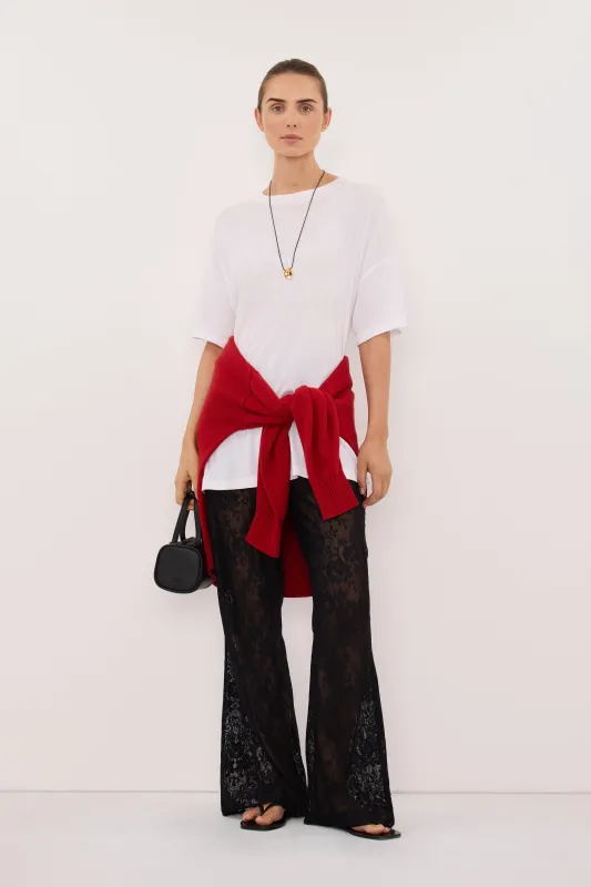 ANYA BLACK LACE PANT made by Dissh