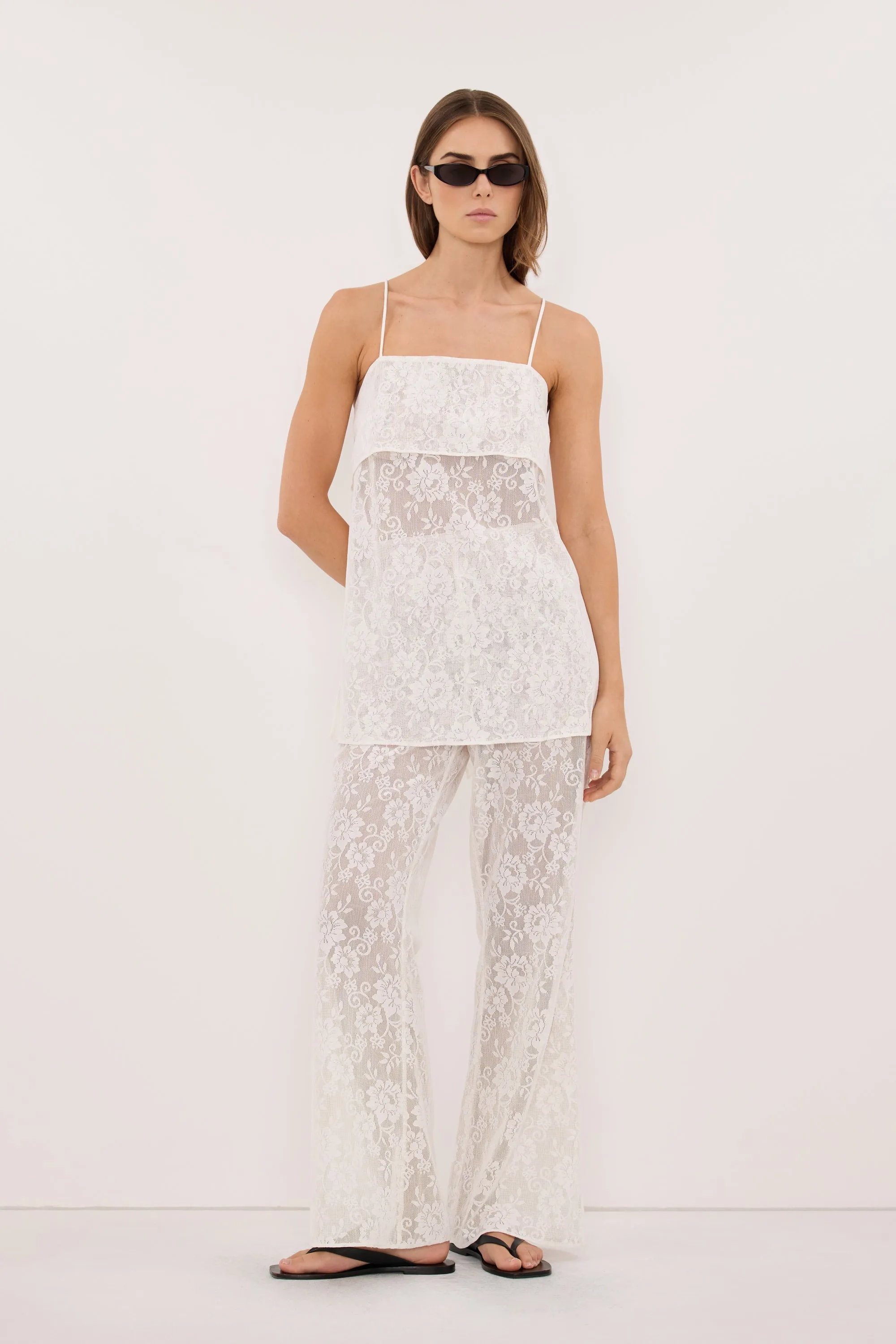 ANYA WHITE LACE WATERFALL TOP sold by Dissh product image thumbnail 2