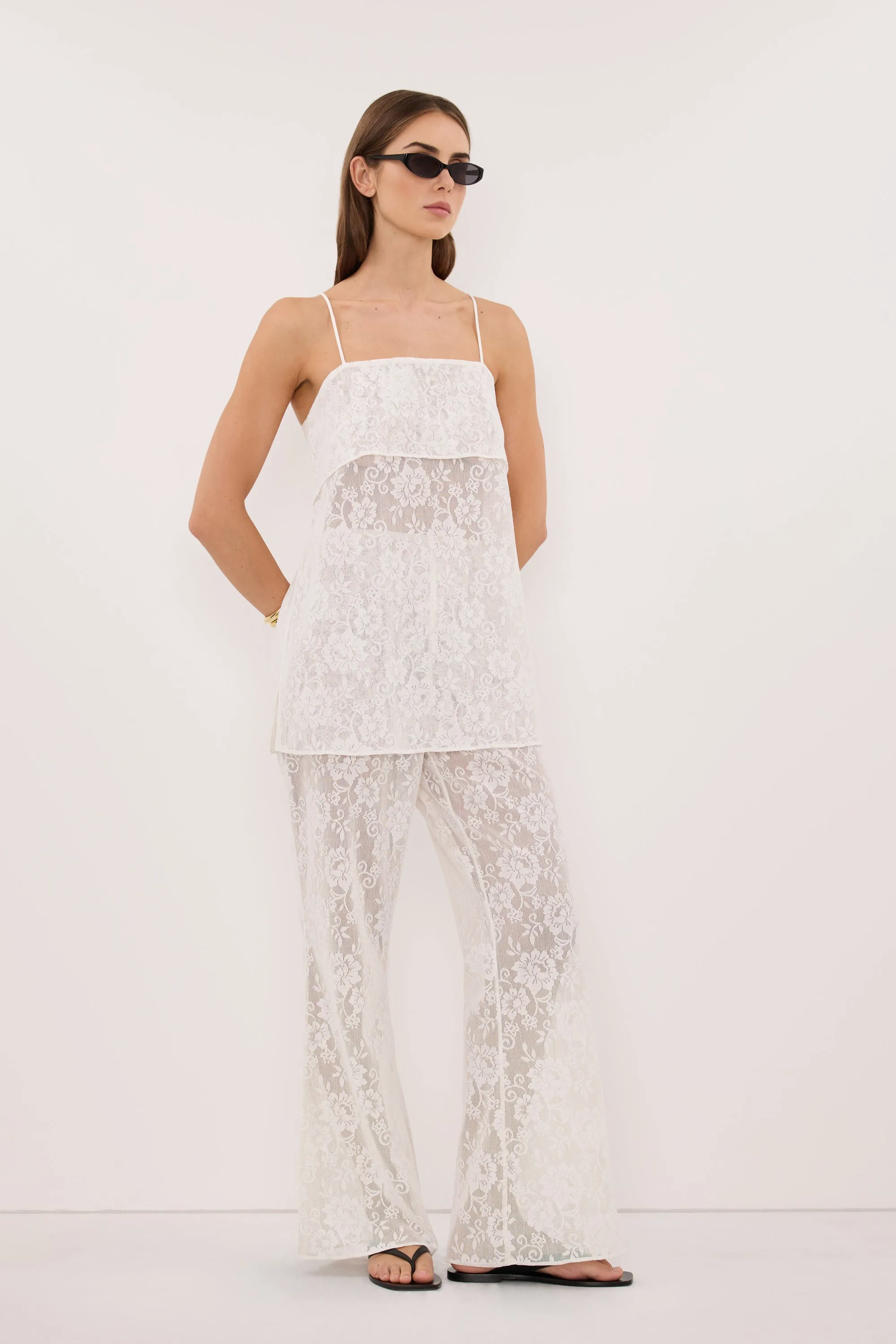 ANYA WHITE LACE WATERFALL TOP sold by Dissh product image thumbnail 5