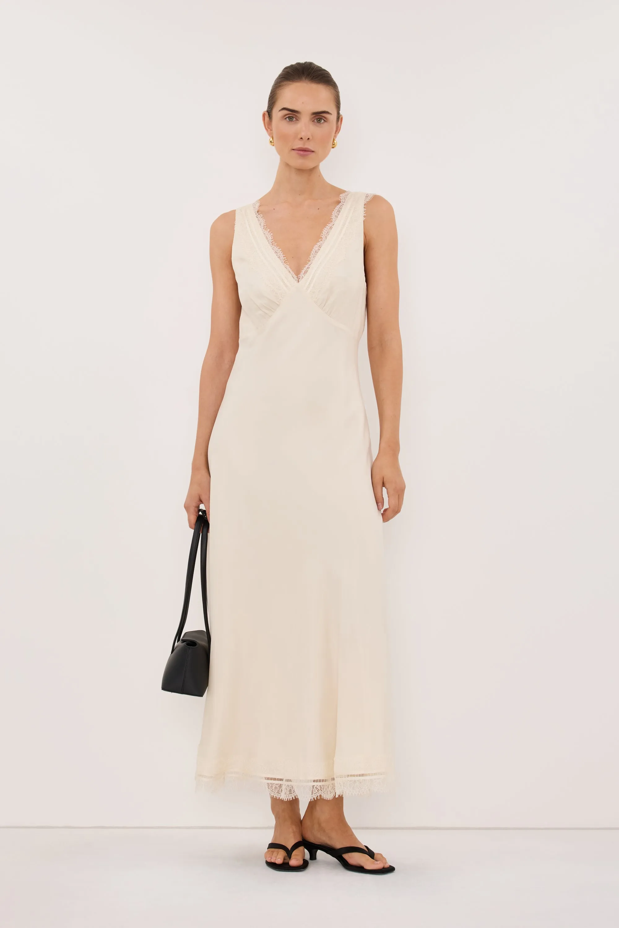 ANDREA SANDSTONE CUPRO MIDI DRESS sold by Dissh