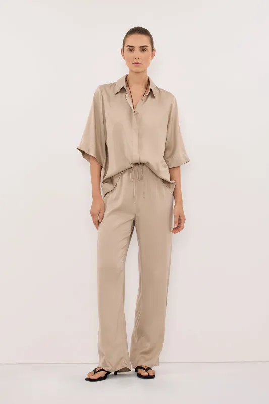 PERCY GOLD SILK SHIRT made by Dissh