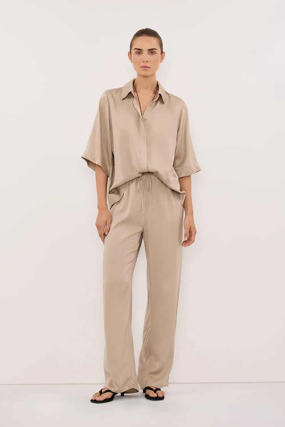 PERCY GOLD SILK SHIRT sold by Dissh