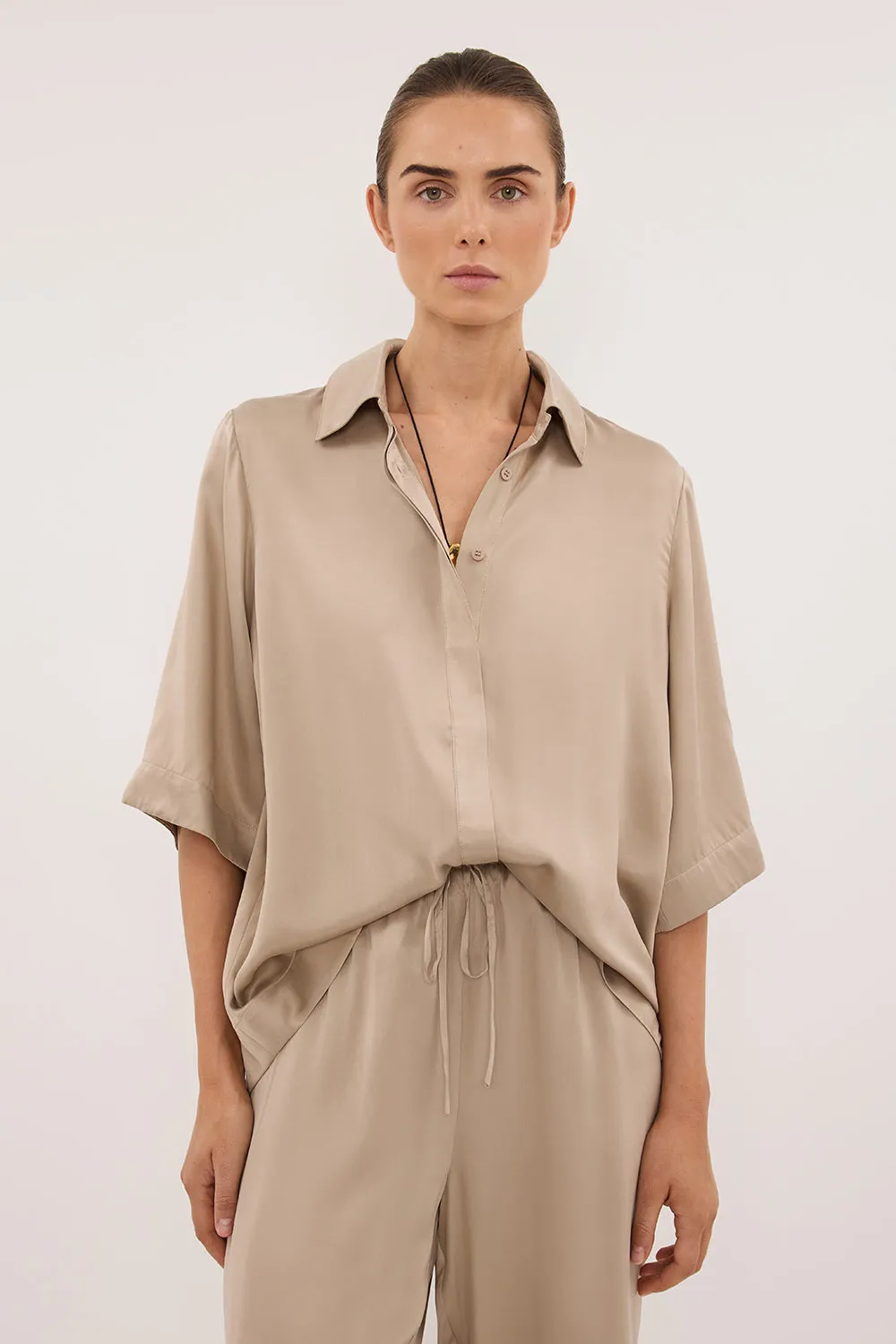PERCY GOLD SILK SHIRT sold by Dissh product image thumbnail 2