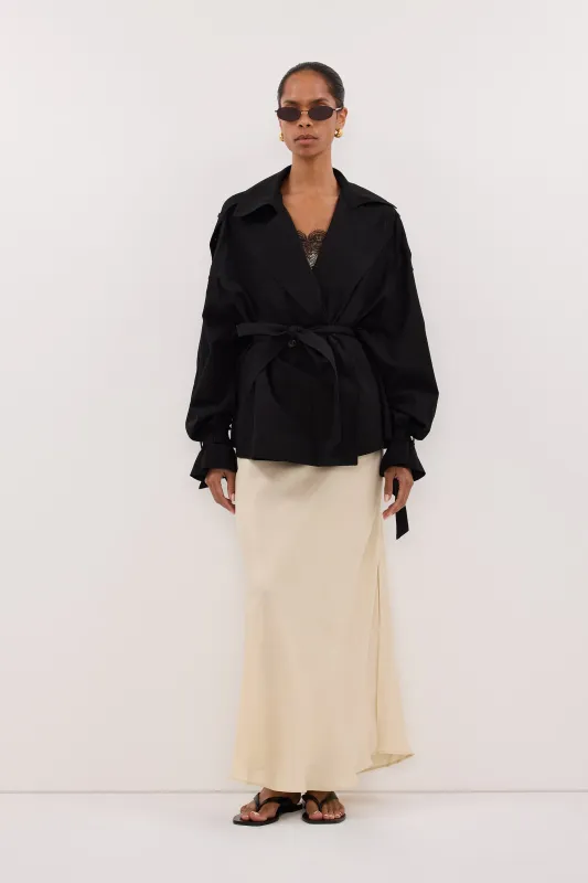 NINA BLACK LIGHTWEIGHT MINI TRENCH made by Dissh