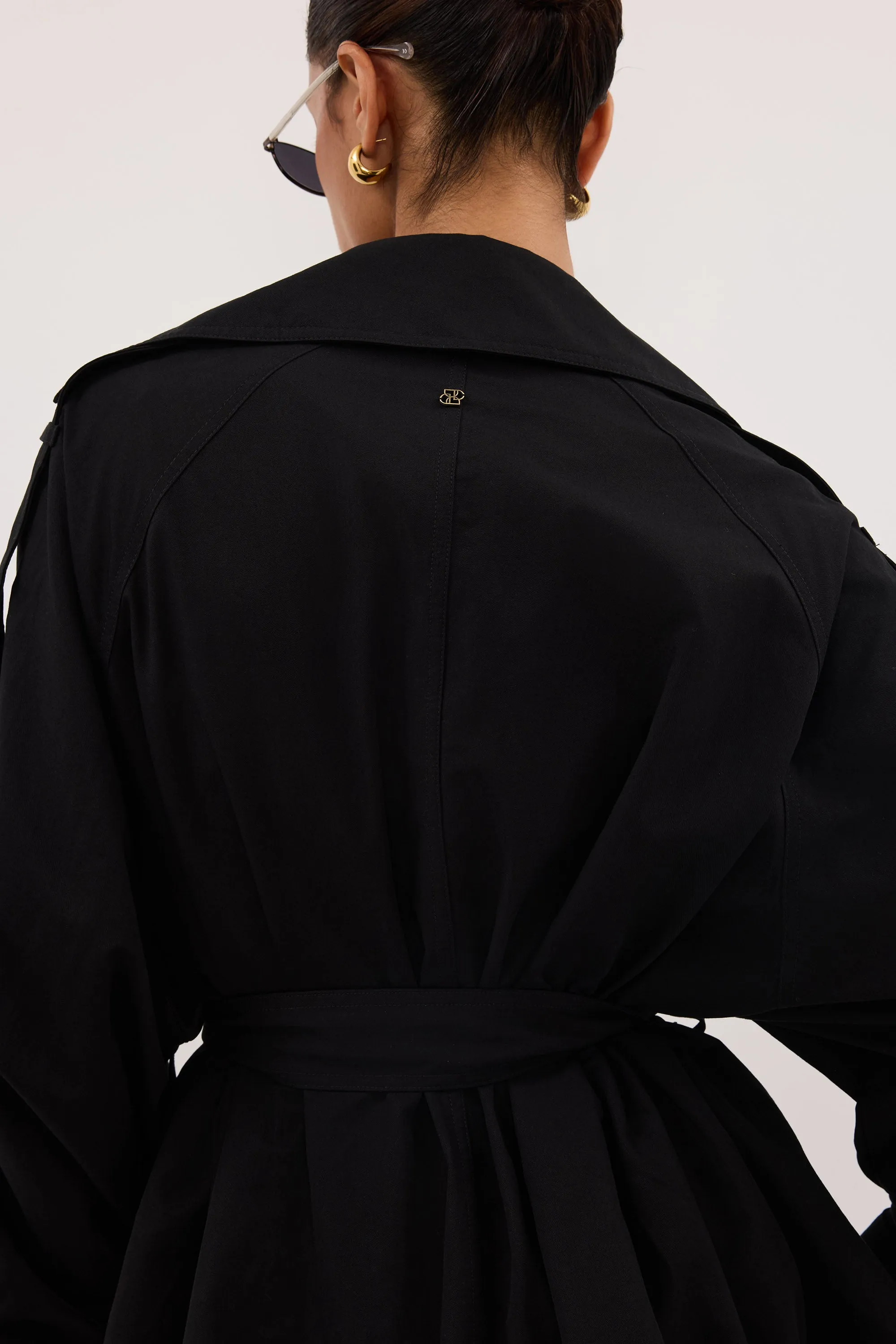 NINA BLACK LIGHTWEIGHT MINI TRENCH sold by Dissh product image thumbnail 5
