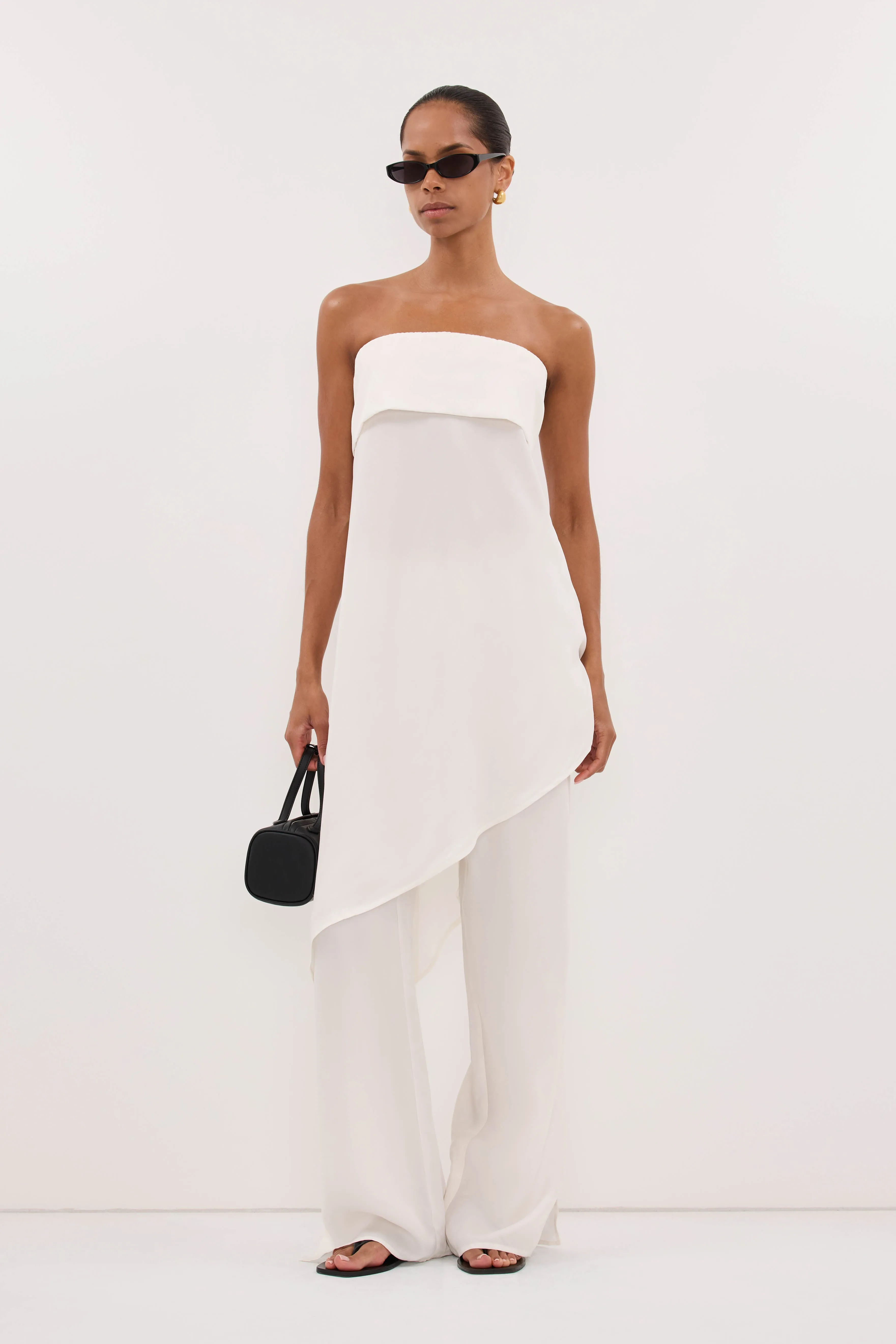 VENUS WHITE CUPRO ASYM TOP sold by Dissh