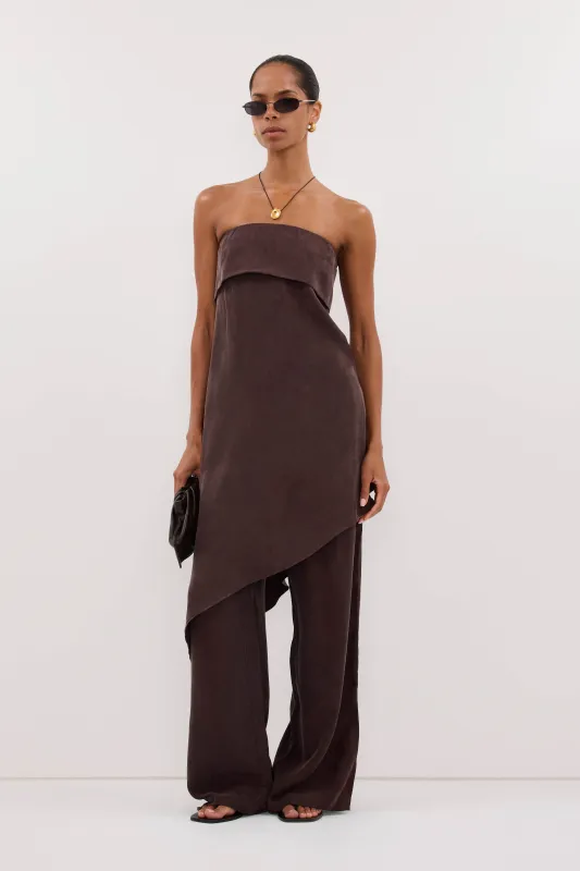 VENUS PLUM CHOC CUPRO ASYM TOP made by Dissh