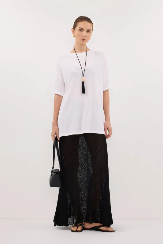 DELIA BLACK LACE MAXI SKIRT made by Dissh