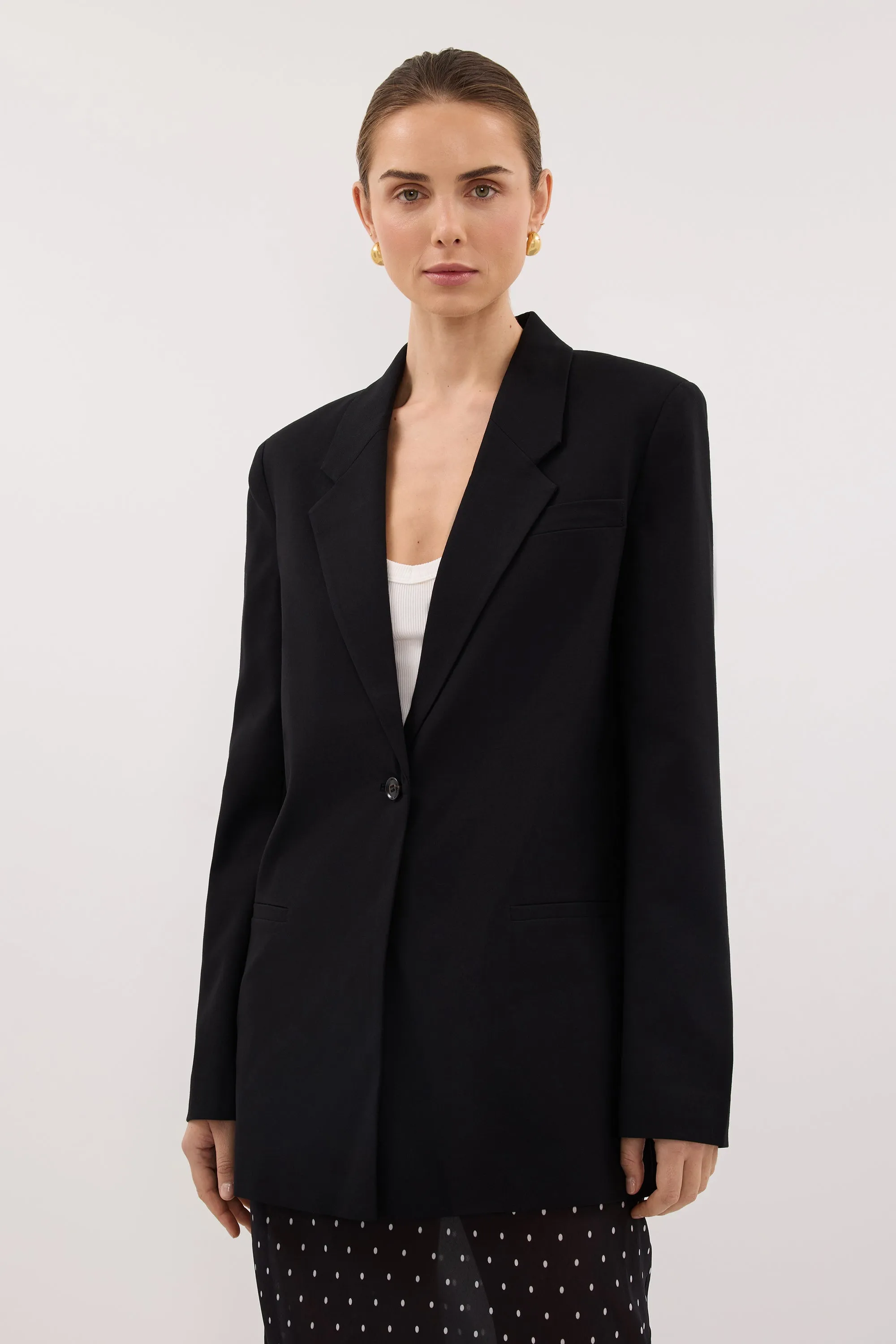 KEATON BLACK SLIM LONGLINE BLAZER sold by Dissh product image thumbnail 2