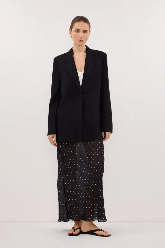 KEATON BLACK SLIM LONGLINE BLAZER made by Dissh