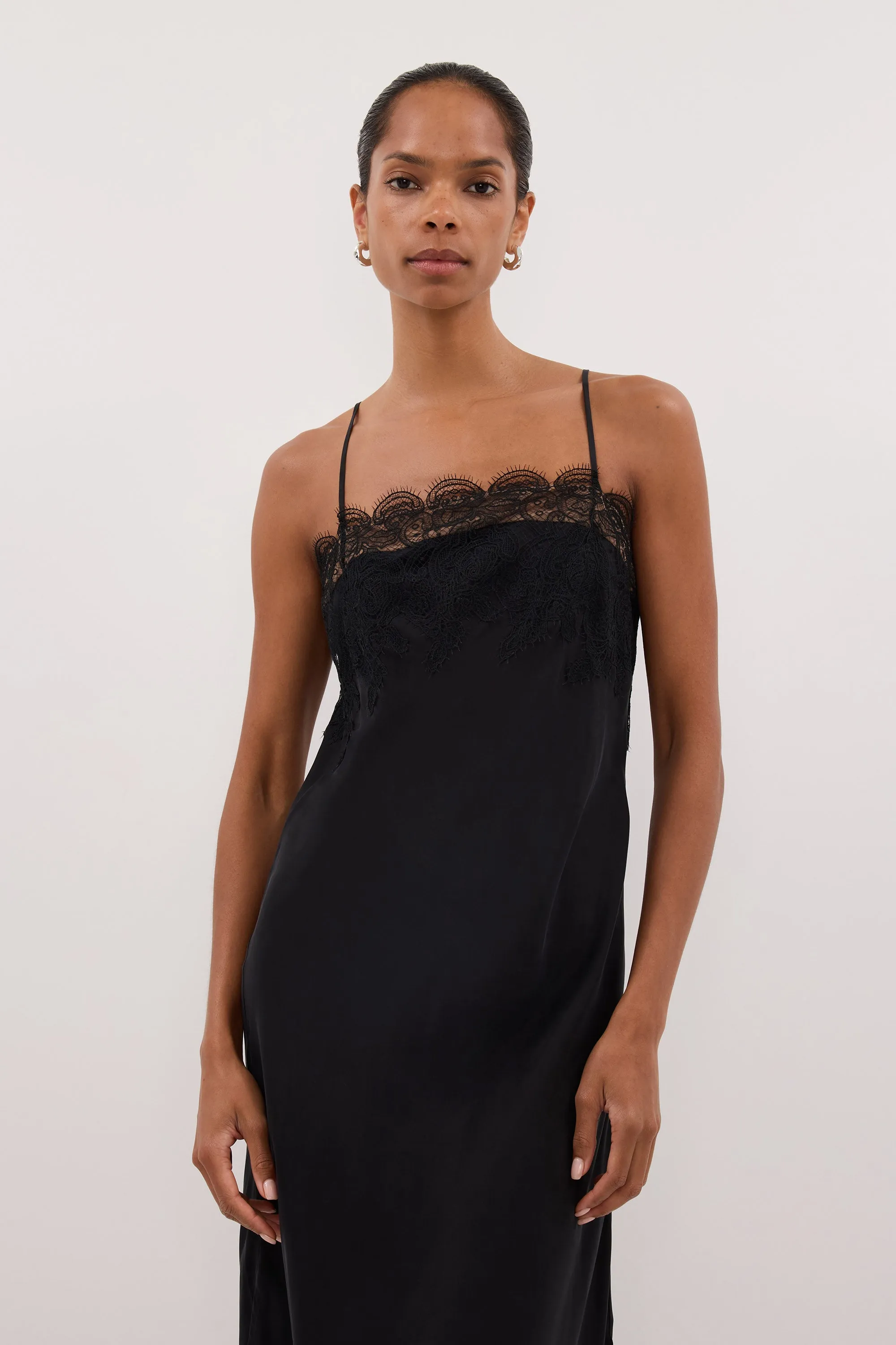 MINA BLACK CUPRO LACE DRESS sold by Dissh product image thumbnail 3