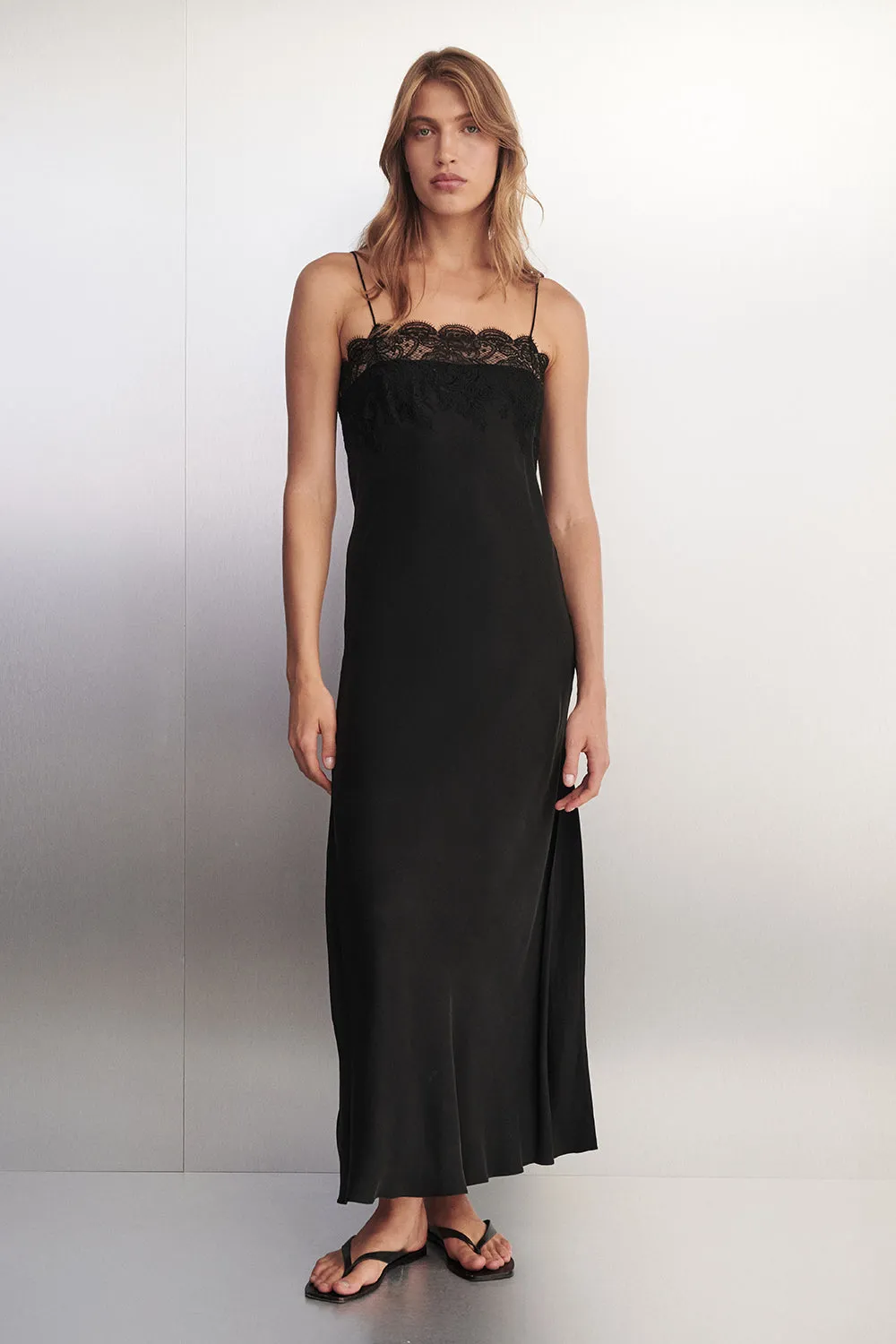 MINA BLACK CUPRO LACE DRESS sold by Dissh