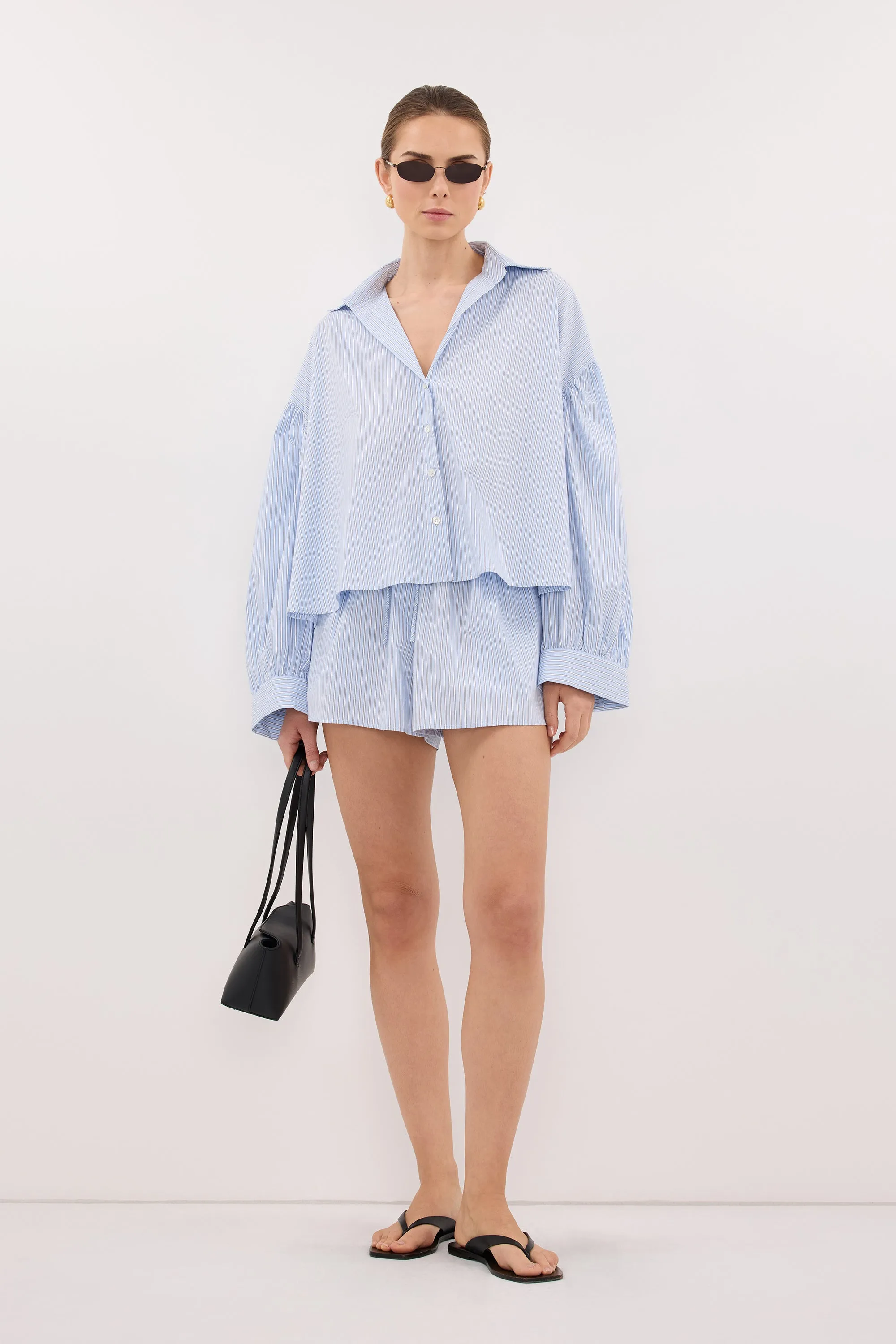 BERNICE BLUE STRIPE COTTON BLEND SHIRT sold by Dissh product image thumbnail 3