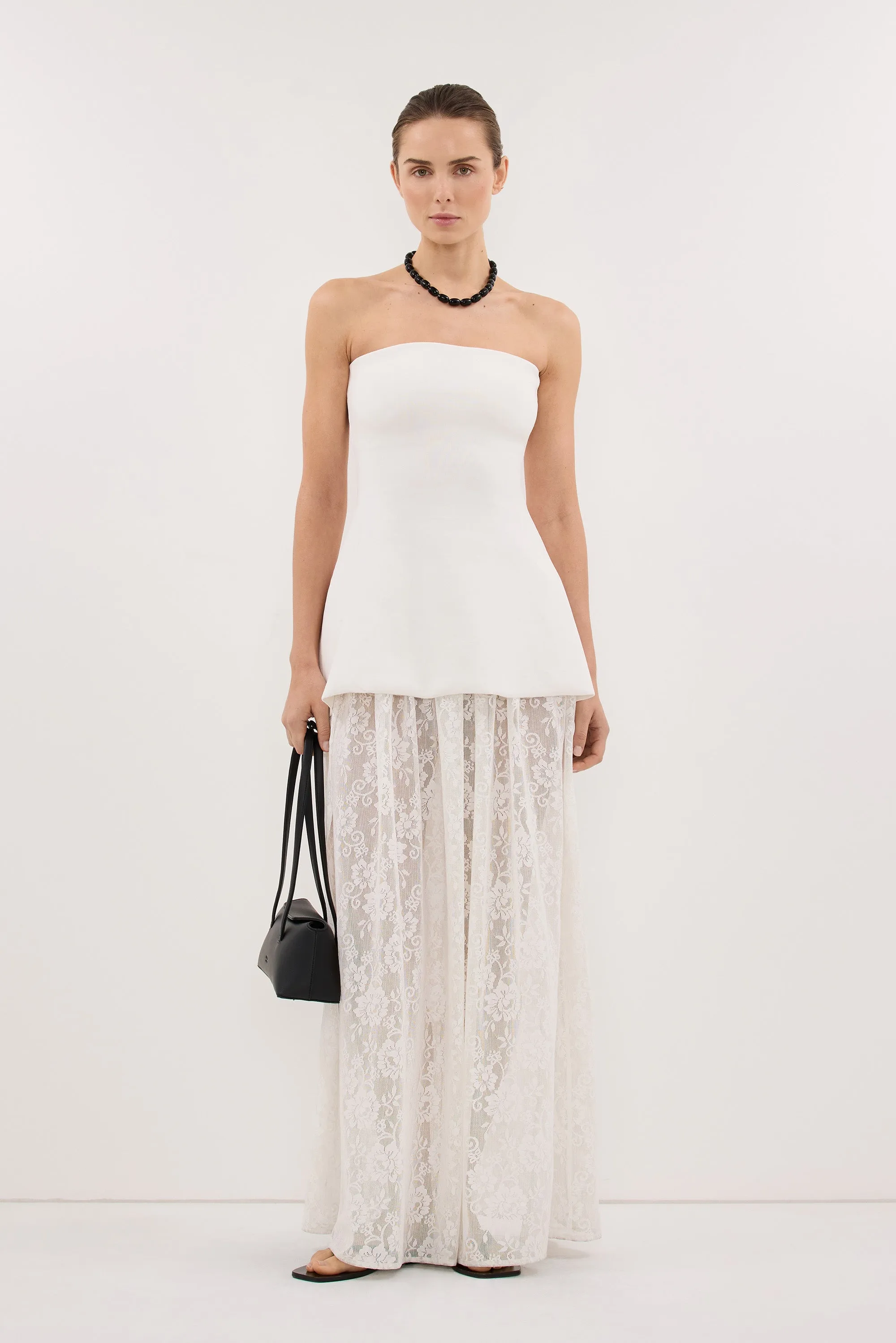 COCO OFF WHITE LONGLINE BANDEAU KNIT TOP sold by Dissh product image thumbnail 3