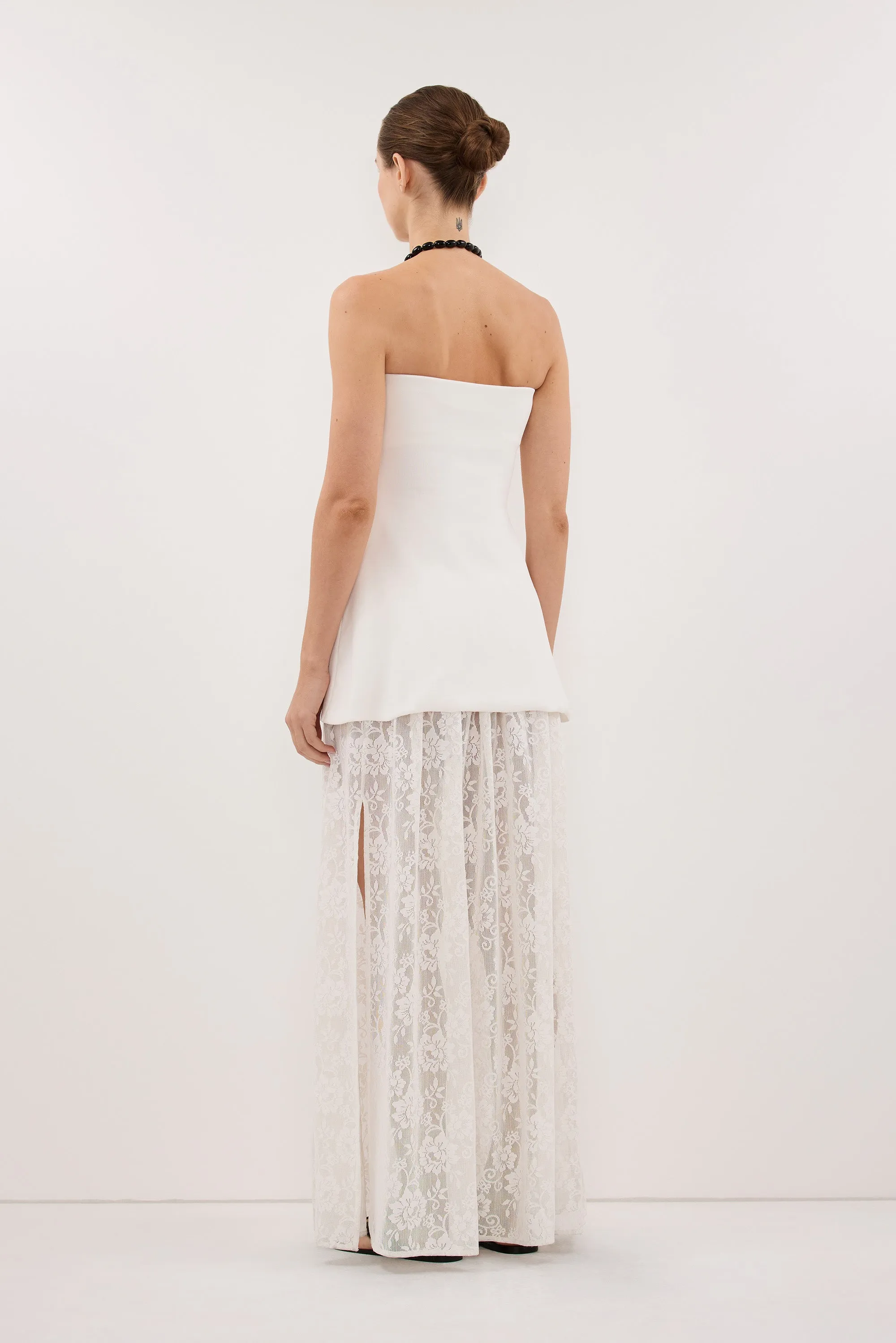 COCO OFF WHITE LONGLINE BANDEAU KNIT TOP sold by Dissh product image thumbnail 5