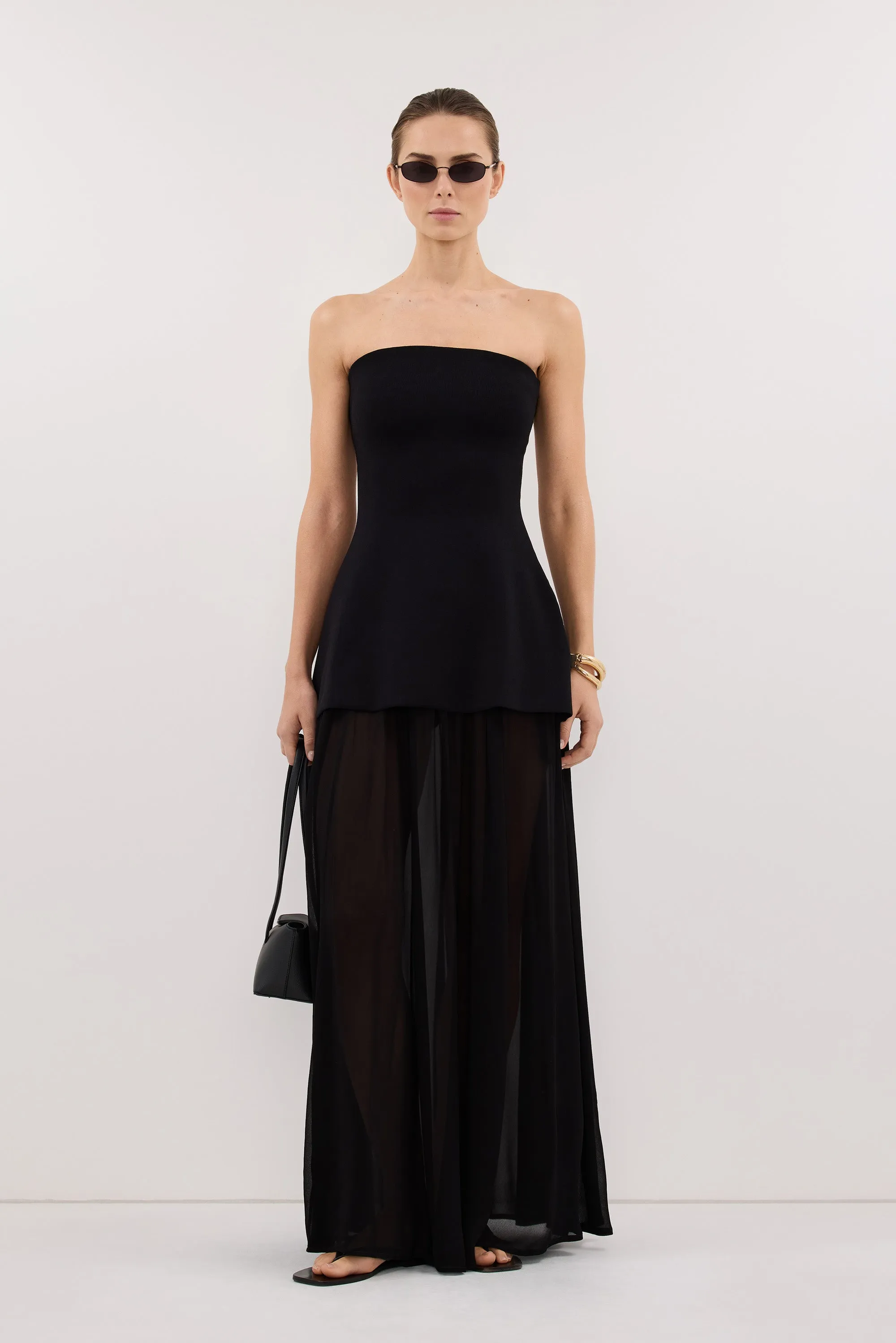 COCO BLACK LONGLINE BANDEAU KNIT TOP sold by Dissh product image thumbnail 3
